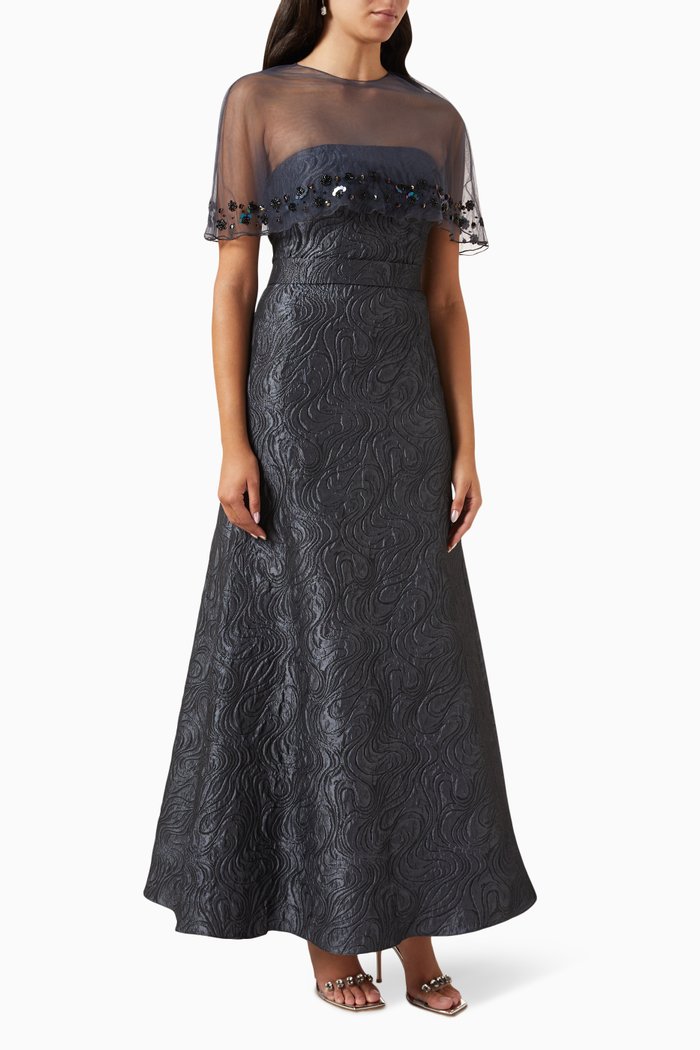 

Embellished Dress in Jacquard, Grey
