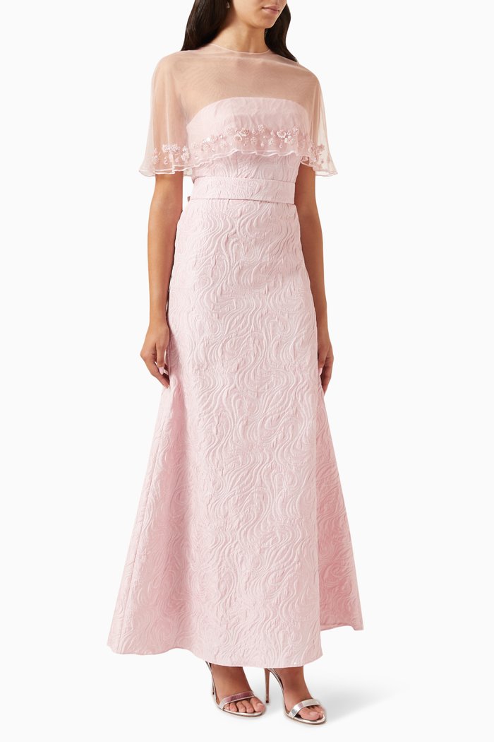 

Embellished Dress in Jacquard, Pink