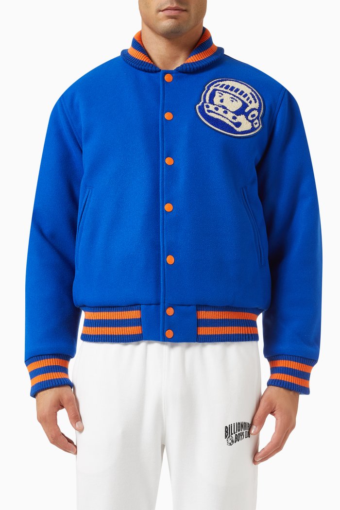 Club Astro Varsity Jacket in Wool, Blue