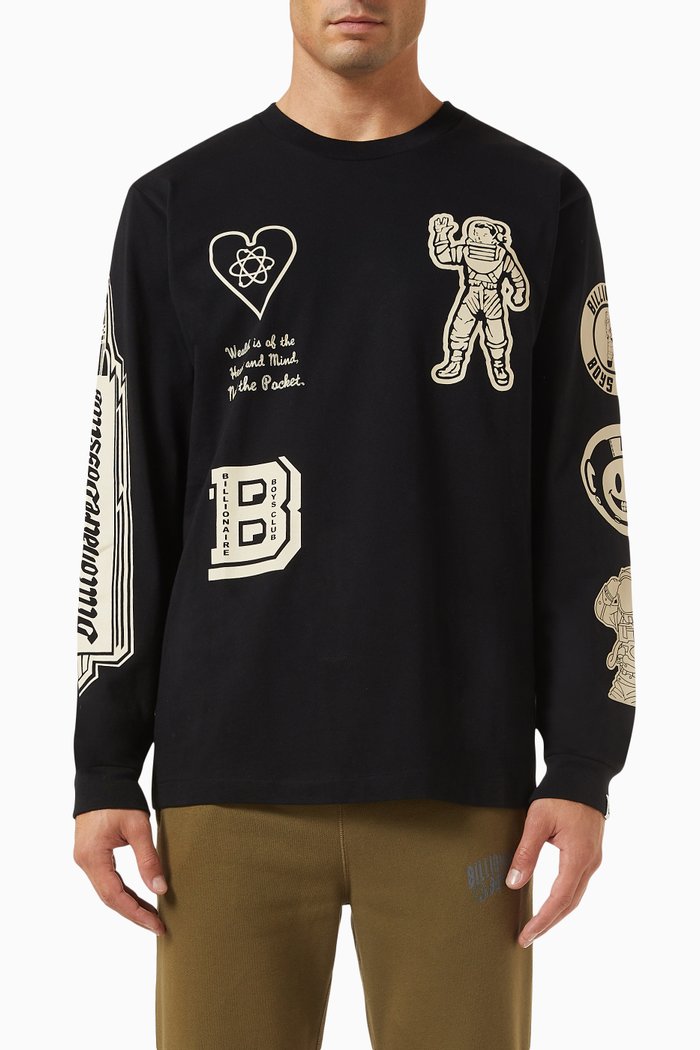 

Galaxy Long-sleeve T-shirt in Cotton-jersey, Black