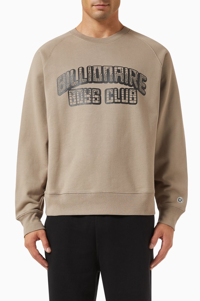 College Logo Sweatshirt in Cotton-jersey, Neutral