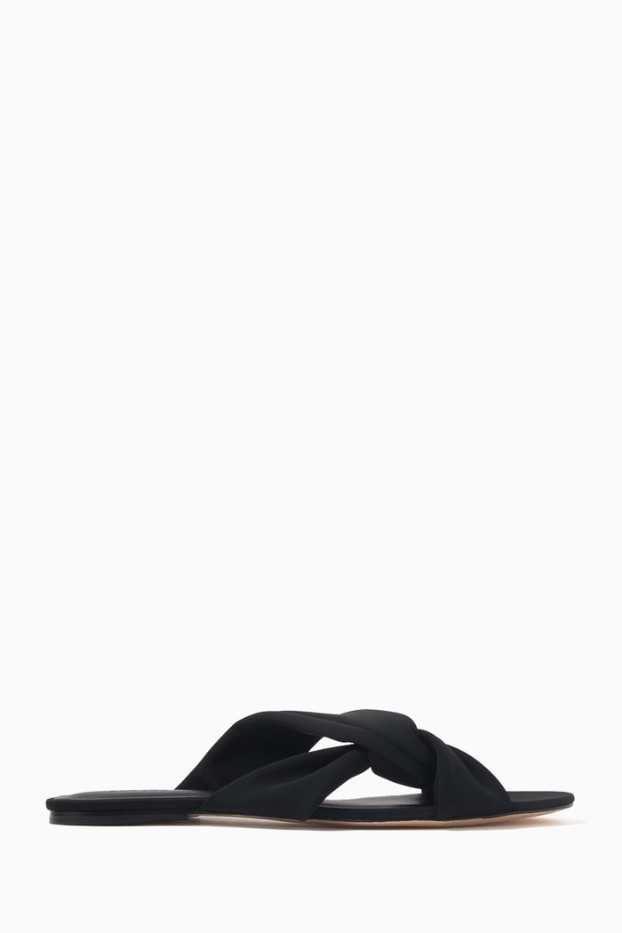 

Loop Criss-Cross Sandals in Lycra, Black