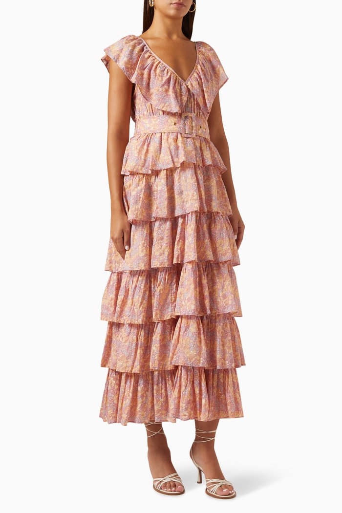 

Bohemian Maxi Dress in Viscose-blend, Yellow