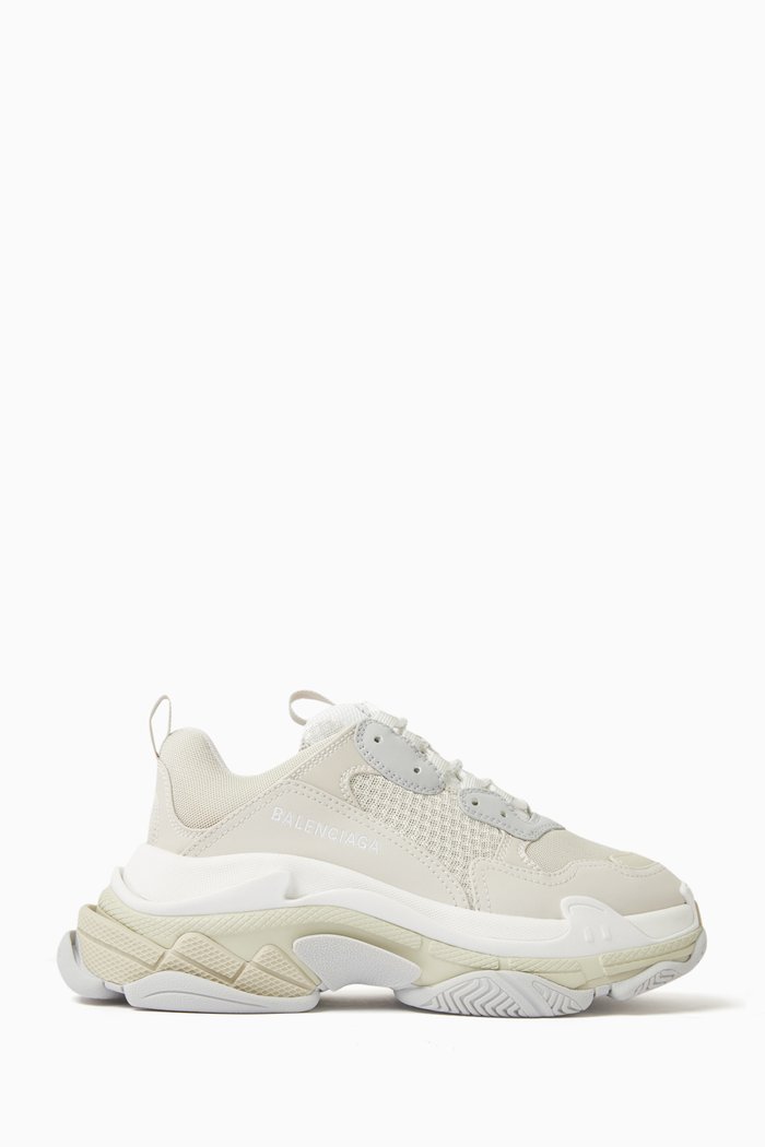 

Triple S Sneakers in Double Foam & Mesh, White