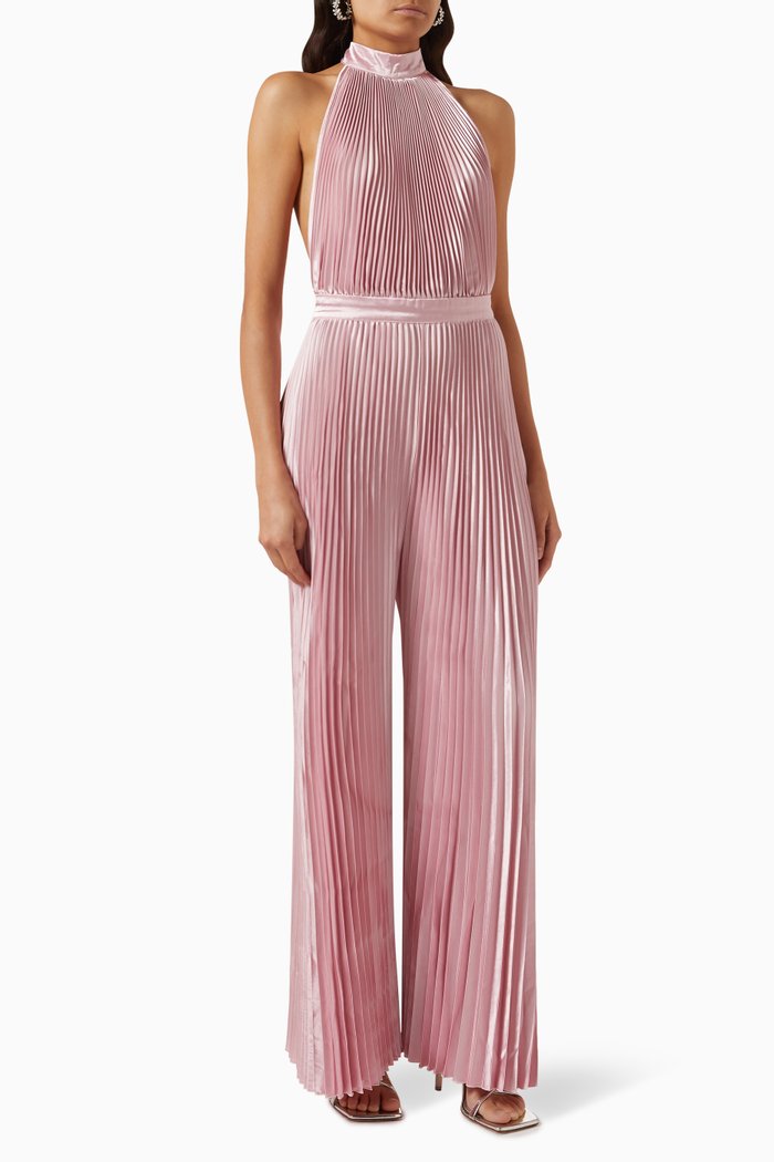 

Cinema Jumpsuit in Satin, Pink
