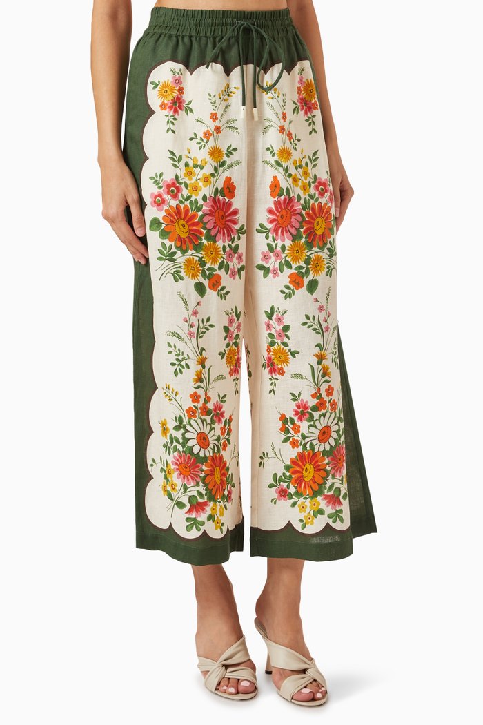Elisabetta Pants in Linen, Green
