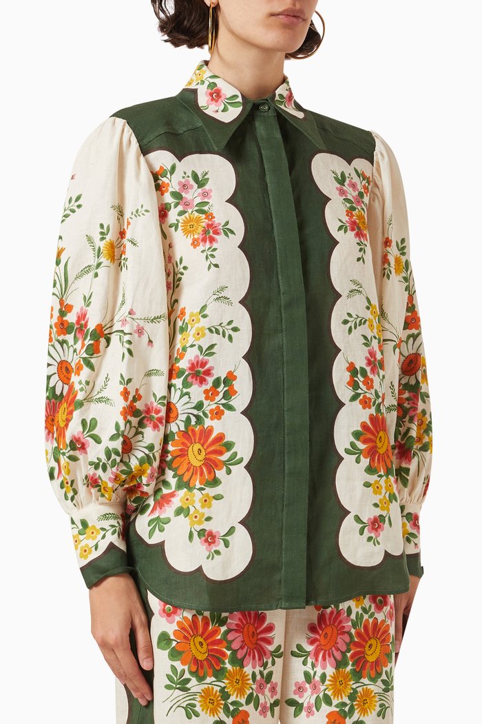 

Elisabetta Shirt in Linen, Green