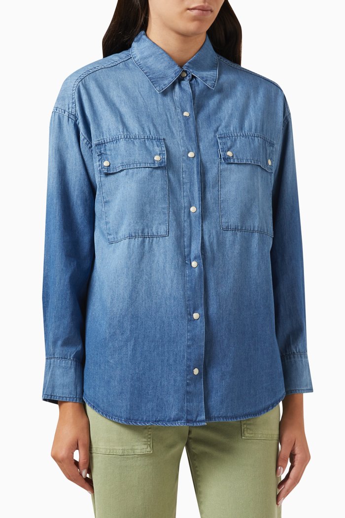 

Ryan Utility Shirt in Chambray, Blue