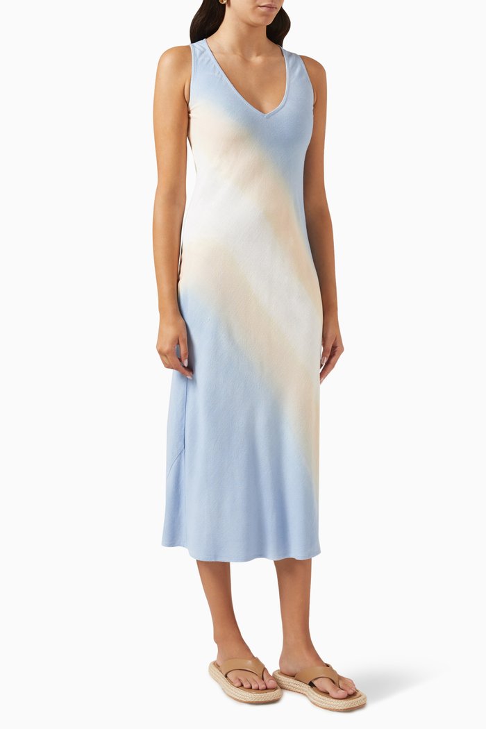 

Peyton Tie-dye Midi Dress in Linen-blend, Multicolour