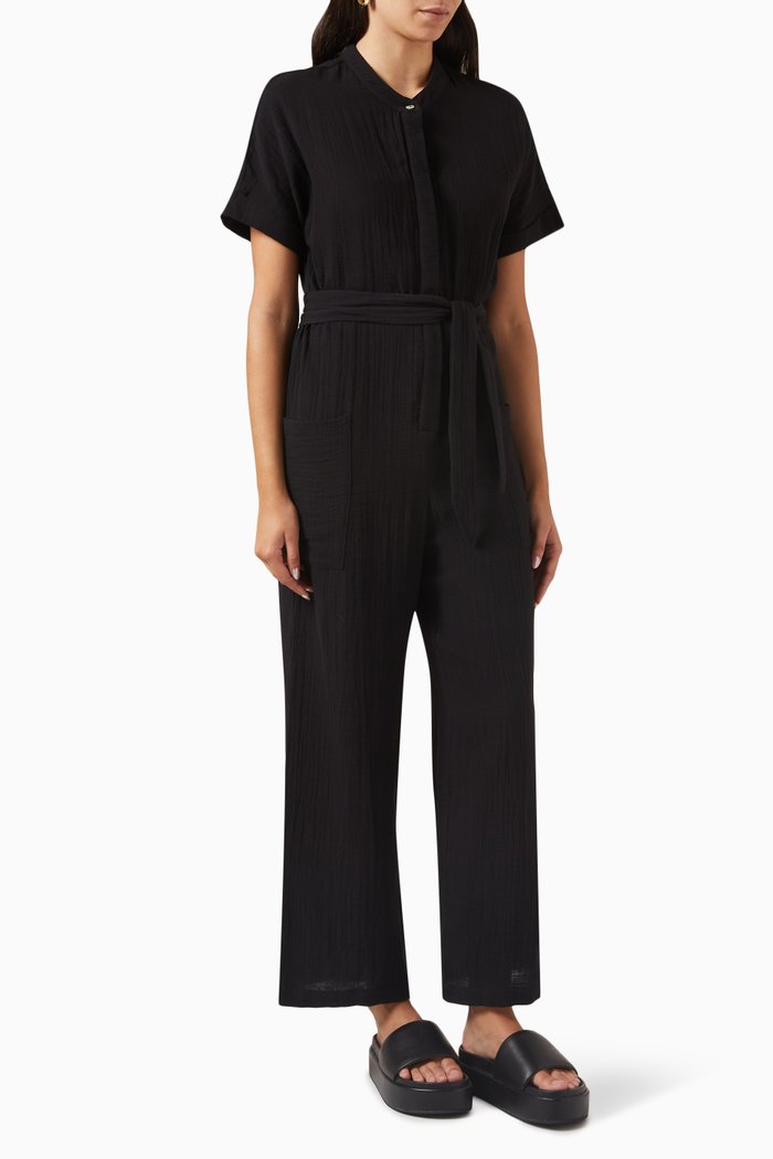 

Carter Jumpsuit in Cotton-gauze, Black
