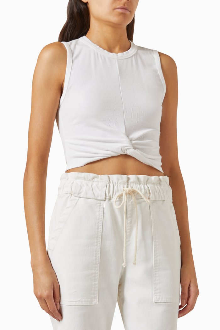 

Flynn Twist Tank Top in Stretch-rayon, White