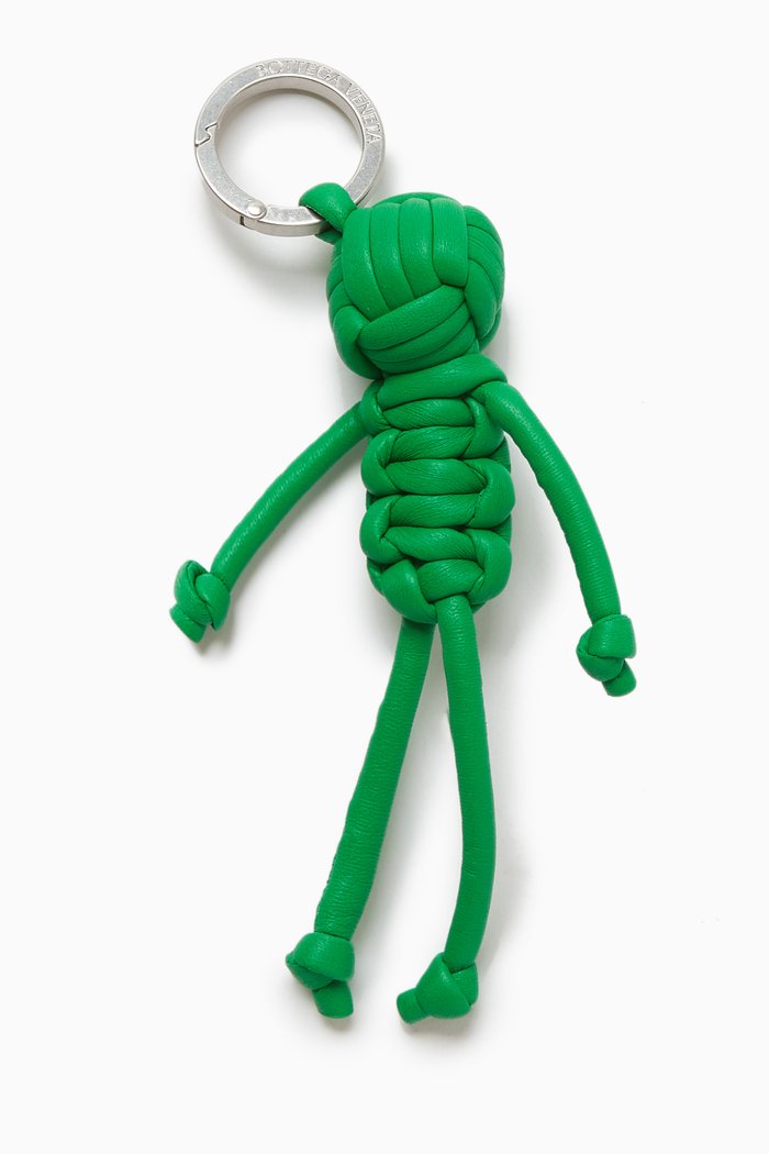 

Knot Doll Charm Keyring in Nappa, Green