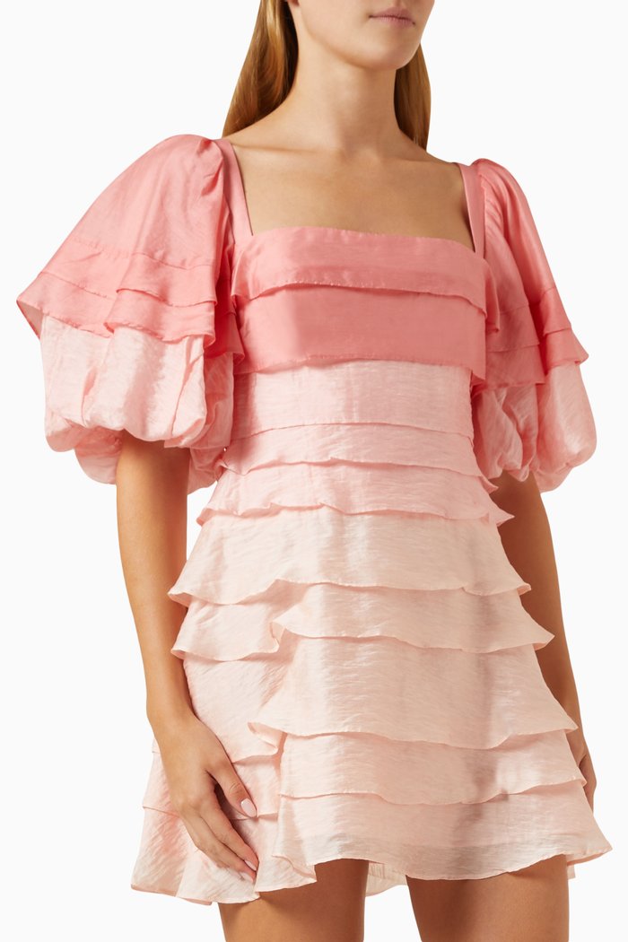 

Kirton Mini Dress in Layered Fabric, Pink