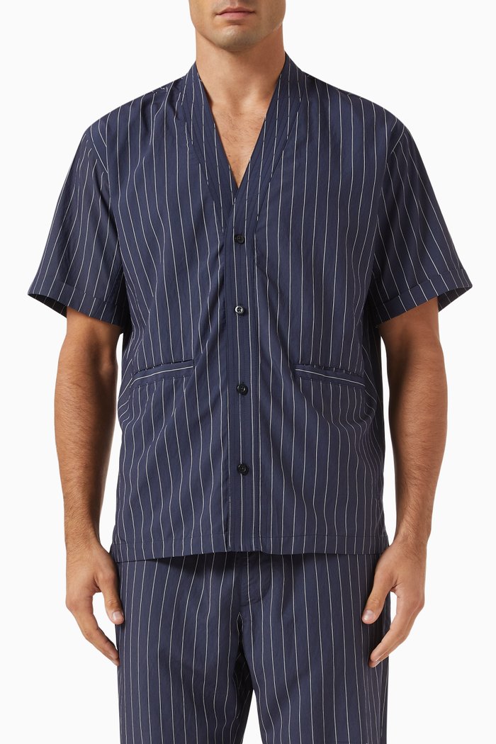 

Modern Striped Shirt in Viscose-blend, Blue