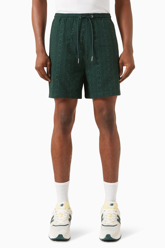 

Belmont Eyelet Shorts in Cotton, Green