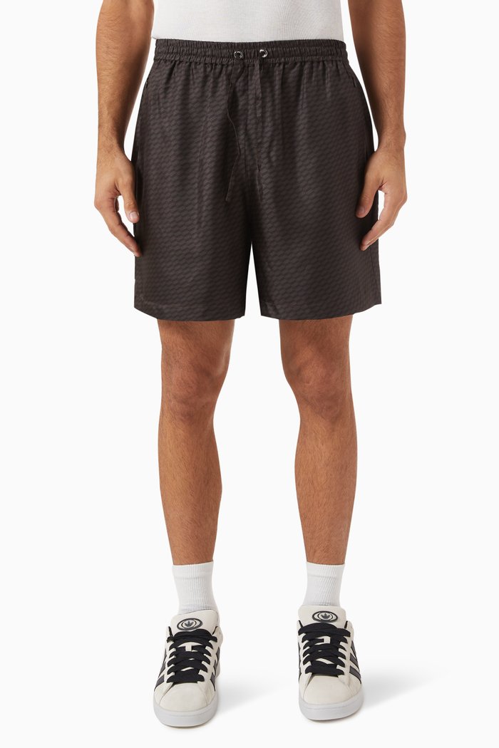 

Monogram Cedar Shorts in Silk, Grey