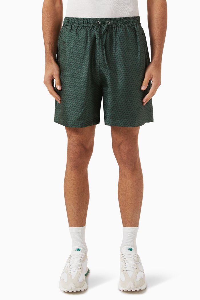 

Monogram Cedar Shorts in Silk, Green