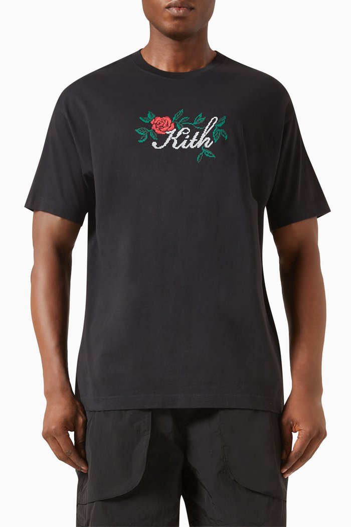 

Needlepoint Script T-shirt in Cotton-jersey, Black