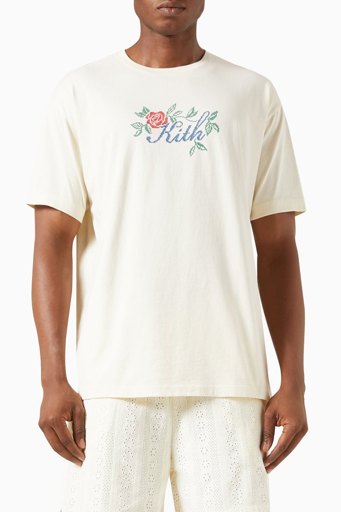 

Needlepoint Script T-shirt in Cotton-jersey, Neutral