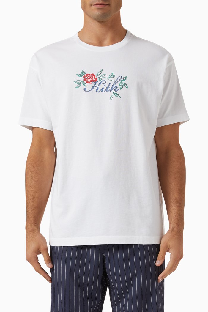 

Needlepoint Script T-shirt in Cotton-jersey, White