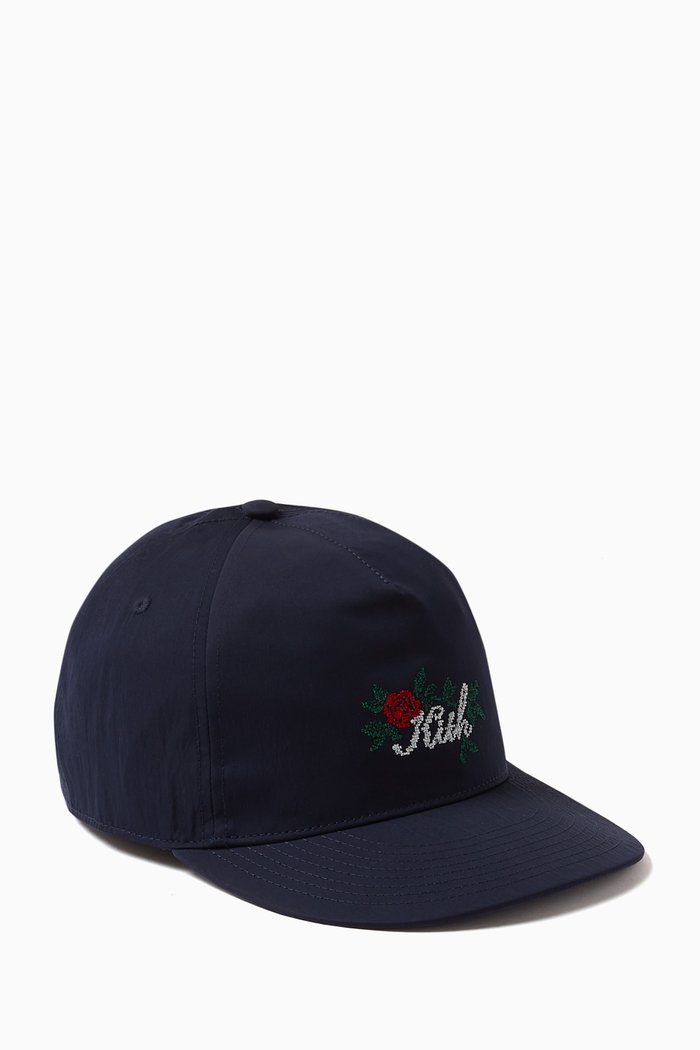 

Needlepoint Roses Snapback Hat in Nylon, Blue