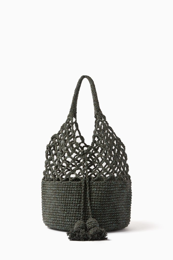

Medium Funky Net Bag in Crochet, Green