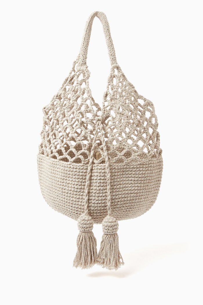 

Medium Funky Net Bag in Crochet, Neutral