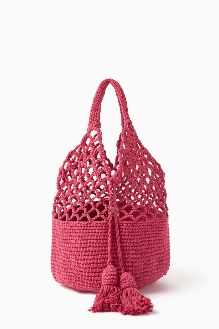 

Medium Funky Net Bag in Crochet, Pink