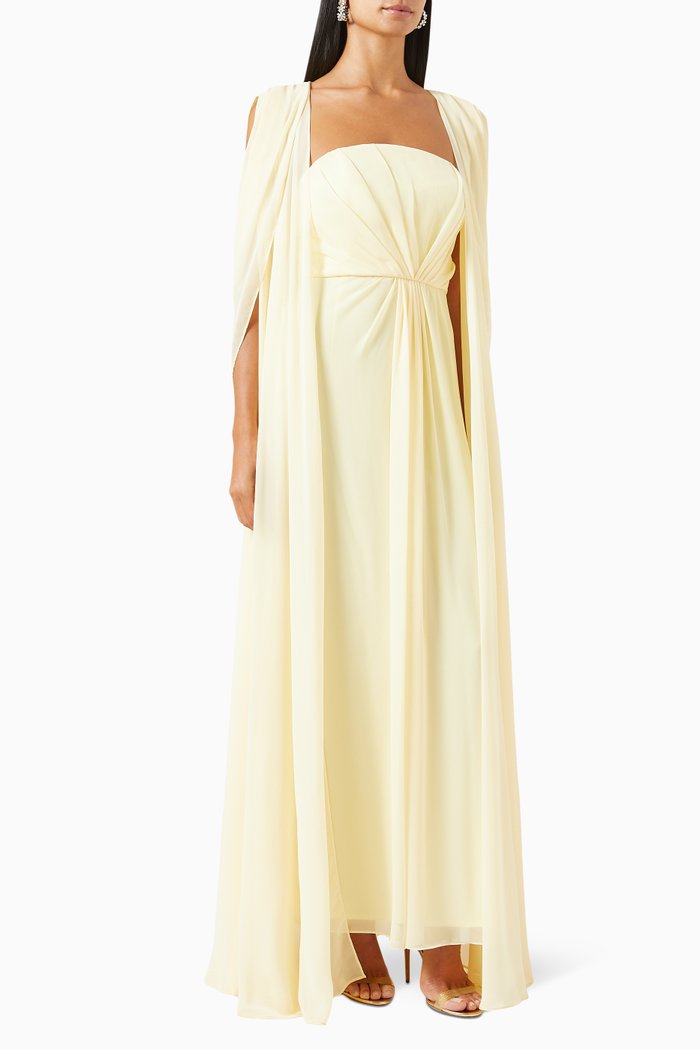 

2-piece Scilla Dress Set in Silk & Chiffon, Yellow