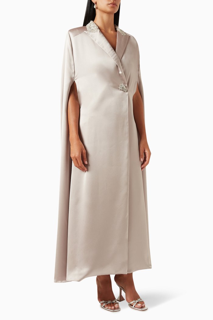 

Lys Embellished Cape-sleeved Maxi Dress, Pink