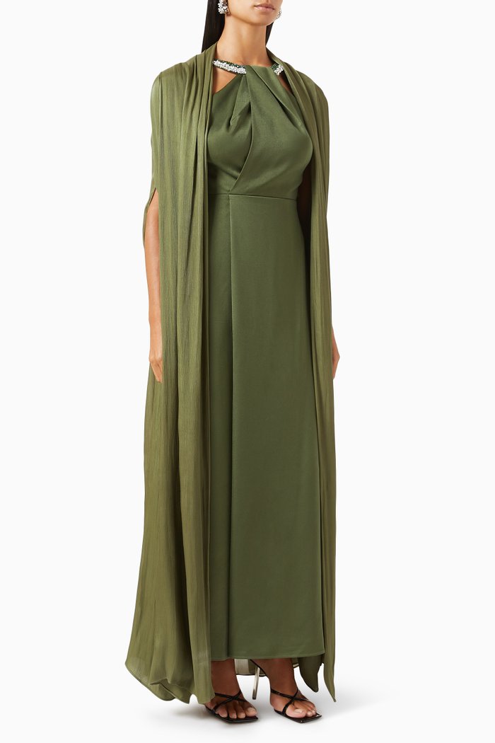 

Belle Two-piece Set in Crepe-satin & Organza, Green