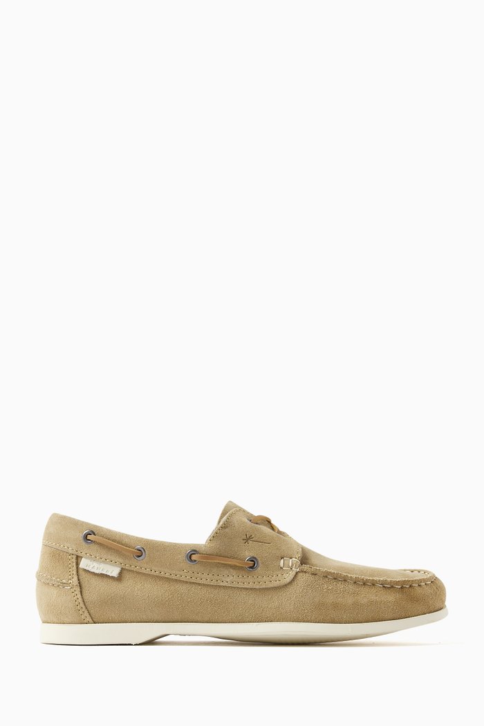 

Hamptons Boat Loafers in Suede, Neutral