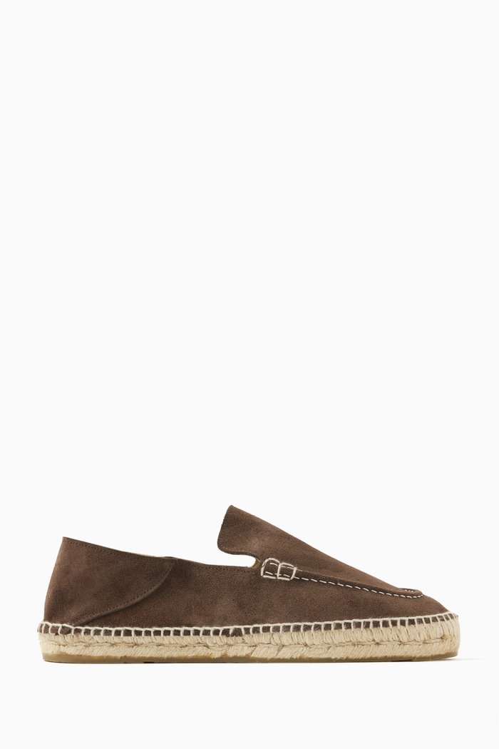 

Espadrille Loafers in Suede, Brown