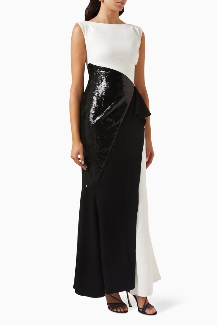 

Colour-block Embellished Maxi Dress, Multicolour