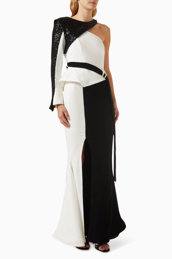 

Colour-blocked Sequinned Maxi Dress in Cady, Multicolour