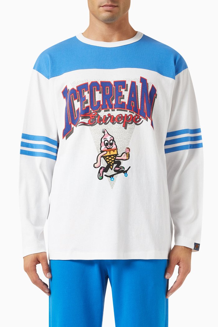 

Baseball Long-sleeve T-shirt in Cotton, White