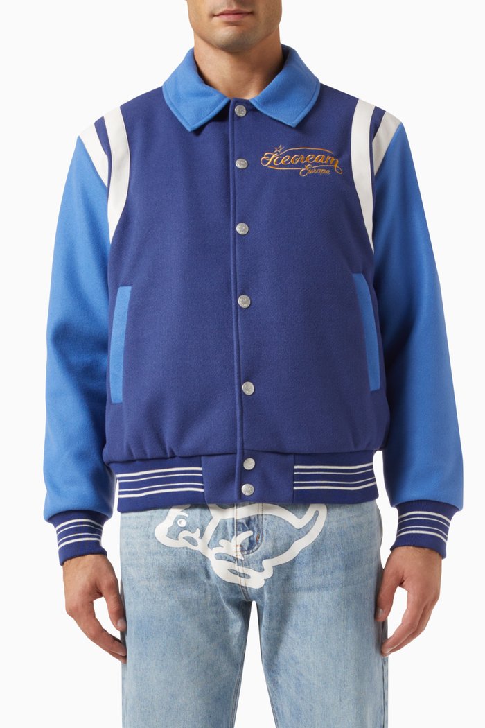 

Mascot Varsity Embroidered Jacket, Blue