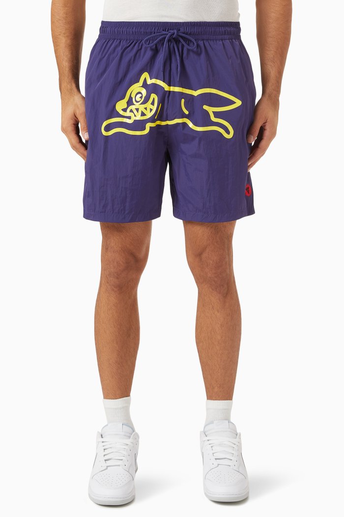 Running Dog Swim Shorts in Nylon, Blue