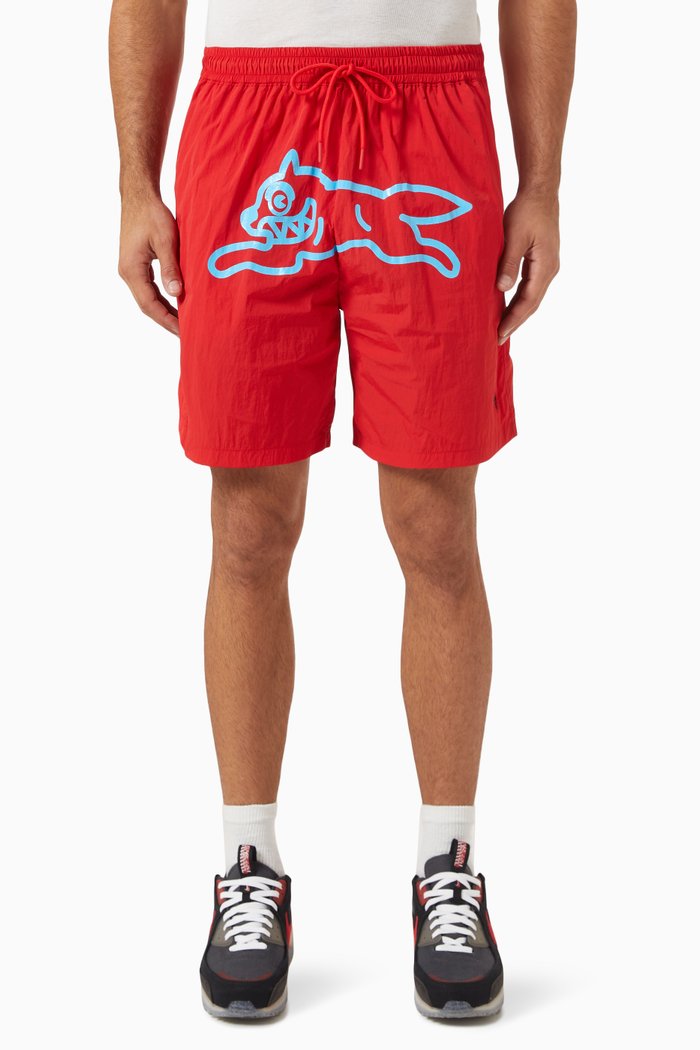 

Running Dog Swim Shorts in Nylon, Red