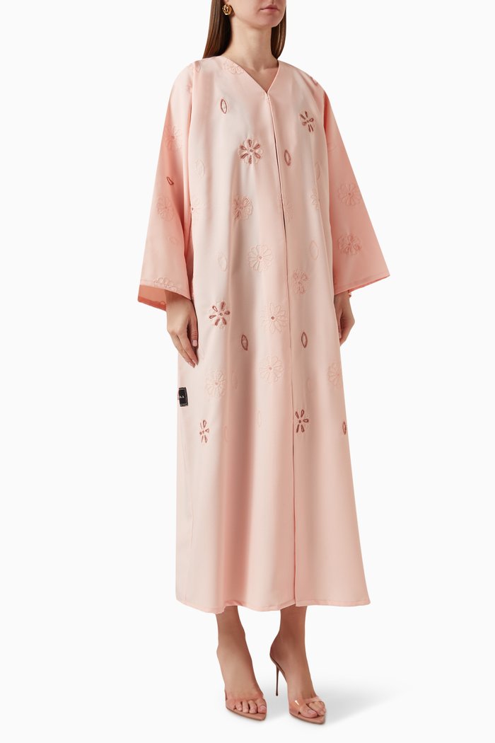 

Embroidered Abaya, Pink