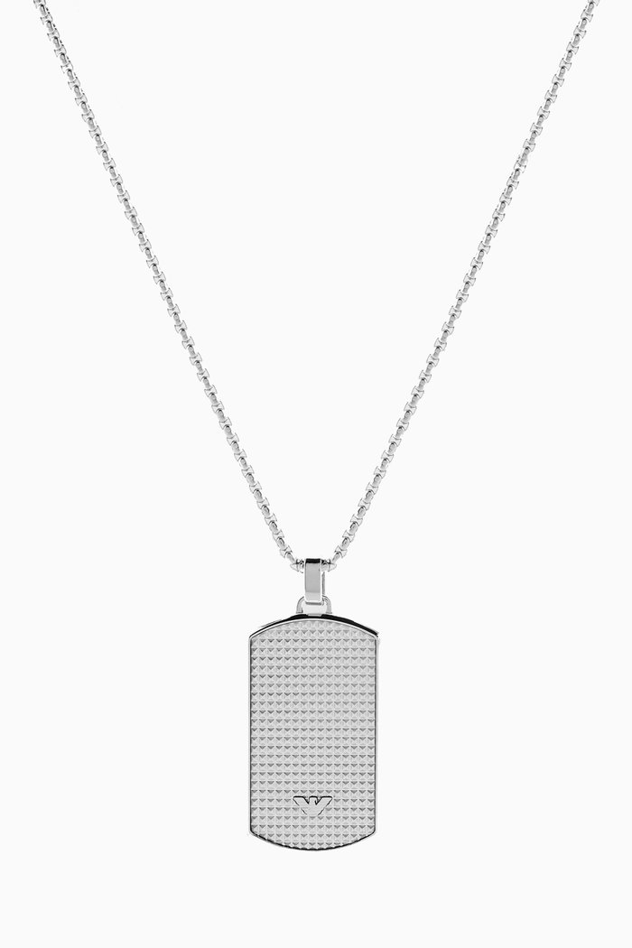 

EA Eagle Tag Essential Necklace in Stainless Steel, Silver