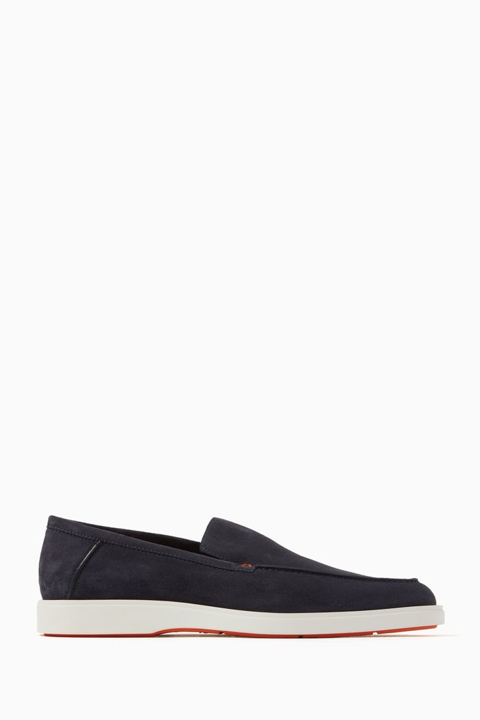 

Drain Loafers in Suede, Blue
