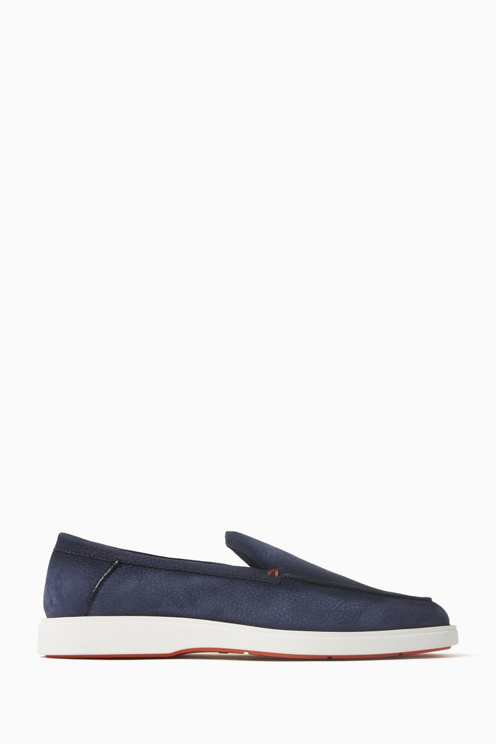 

Drain Loafers in Suede, Blue