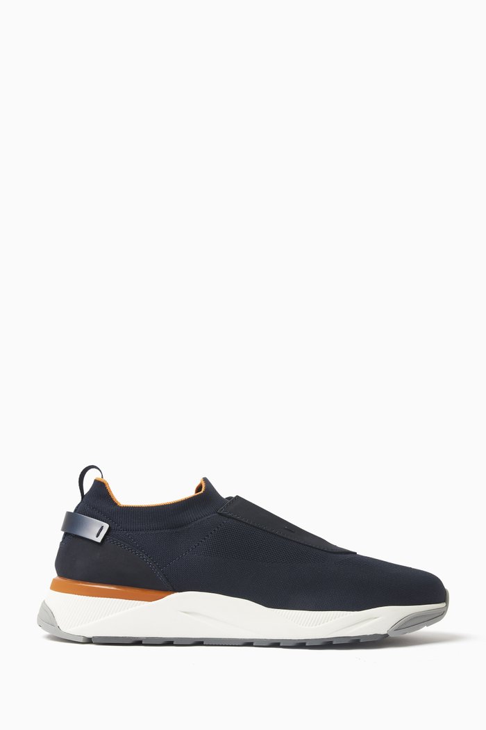 

Flin Sneakers in Nubuck & Stretch Fabric, Blue