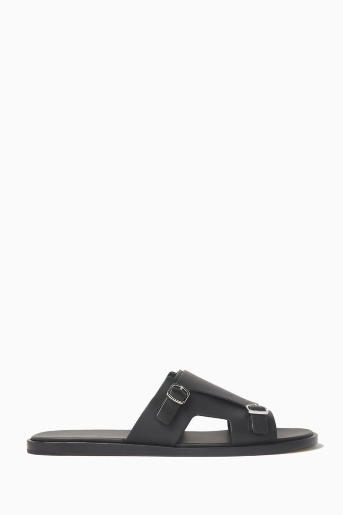

Duo Sandals in Calf Leather, Black