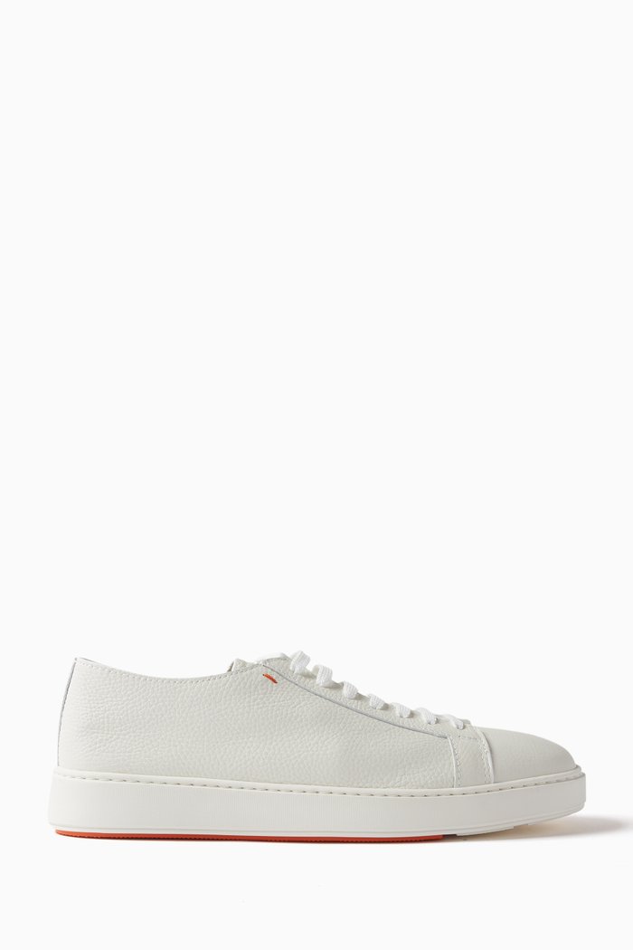

Low-top Sneakers in Tumbled Leather, White
