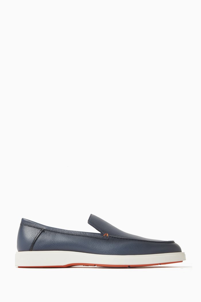

Drain Loafers in Calf Leather, Blue