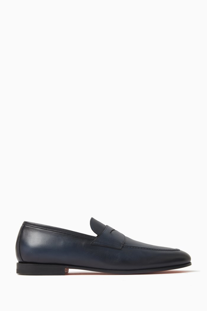 

Perfect Penny Loafers in Calf Leather, Blue