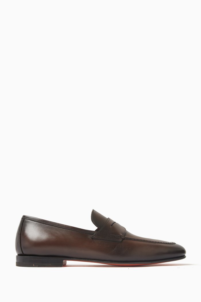 

Perfect Penny Loafers in Calf Leather, Brown
