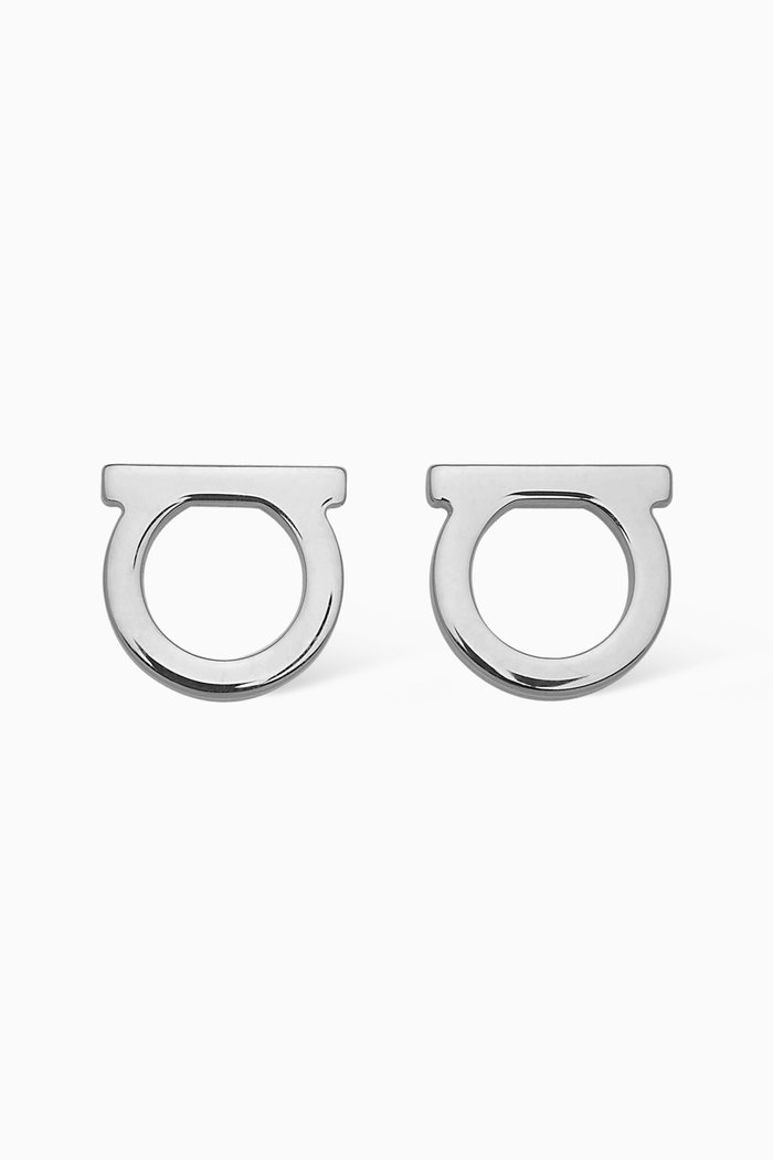 

Gancini Earrings in Brass, Silver
